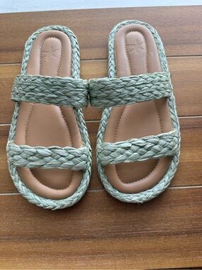 NWOT Splendid Braided Slide Sandals in Sage Green size 5